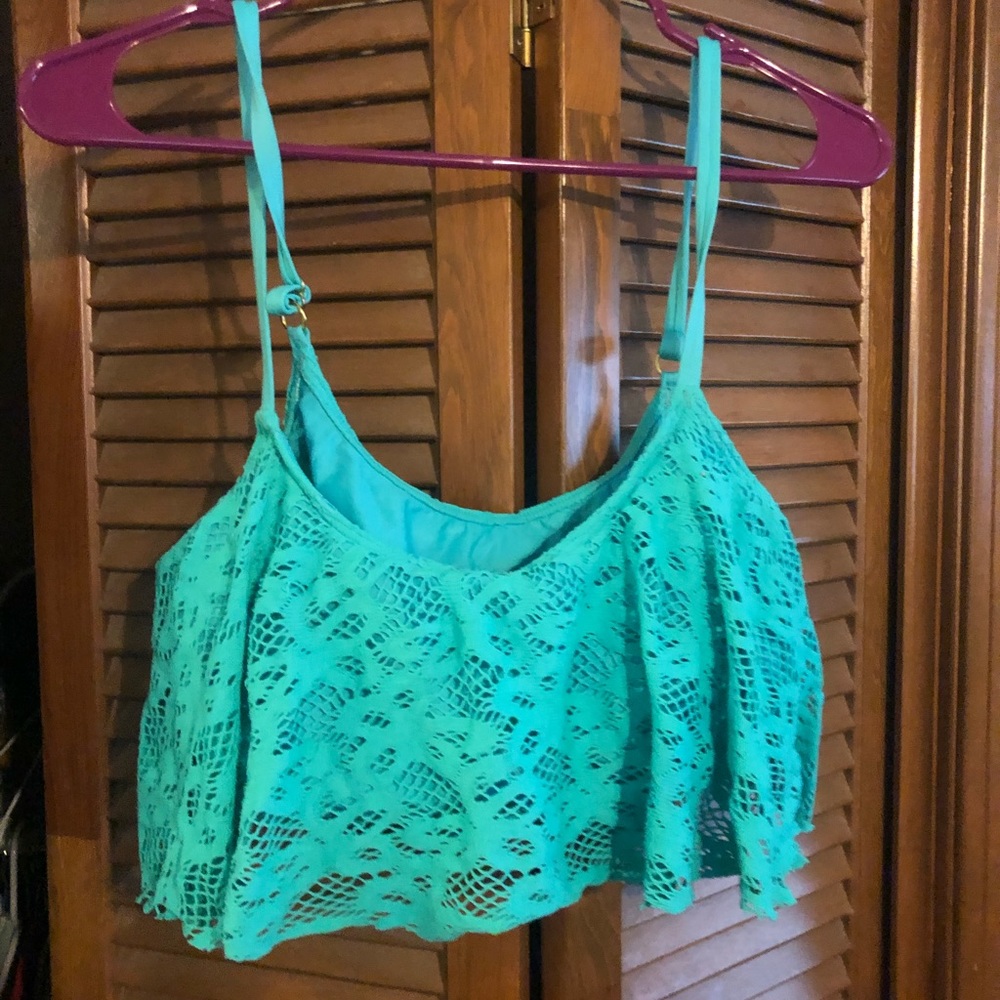 Kenneth Cole Reaction Size XL Green Swimsuit Top